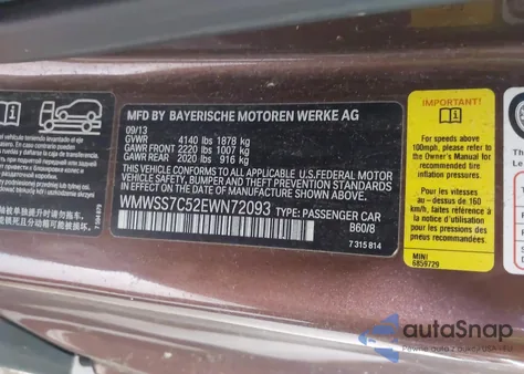 2014 Mini Paceman Cooper S z USA, uszkodzony, nr VIN WMWSS7C52EWN72093